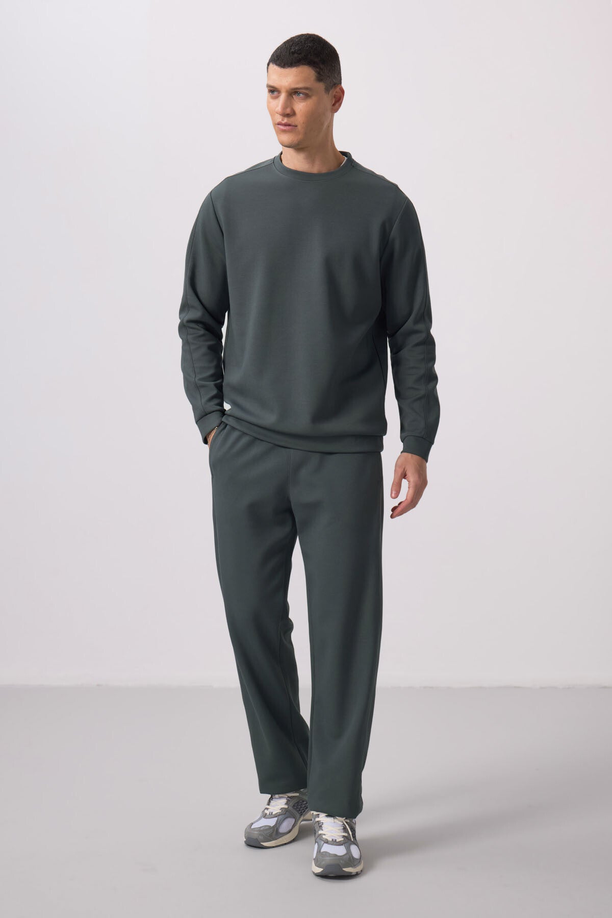 <tc>Ensemble de survêtement homme oversize à texture en surface - kaki - 85275</tc>