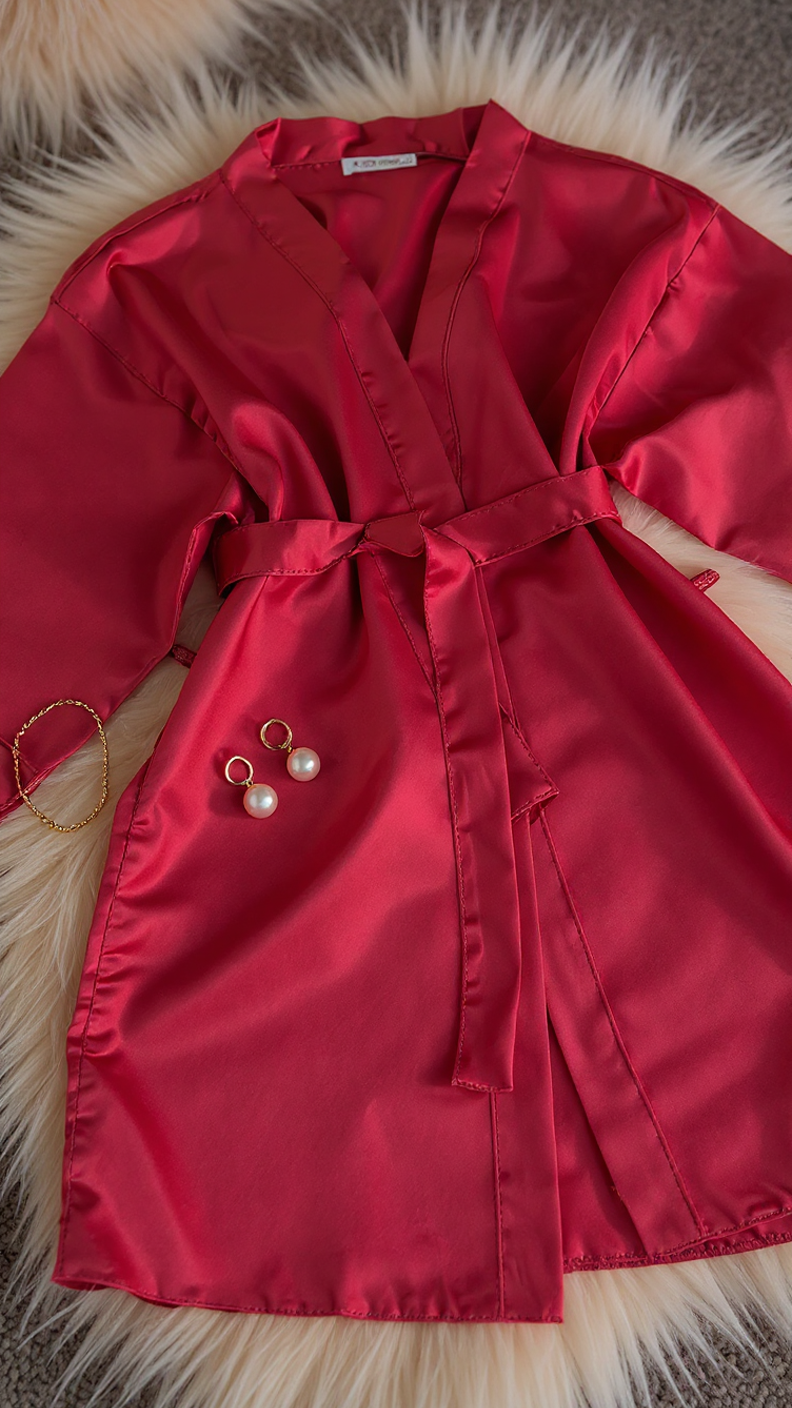 Robe 402 -Luxury Satin Kimono Robe Erotica