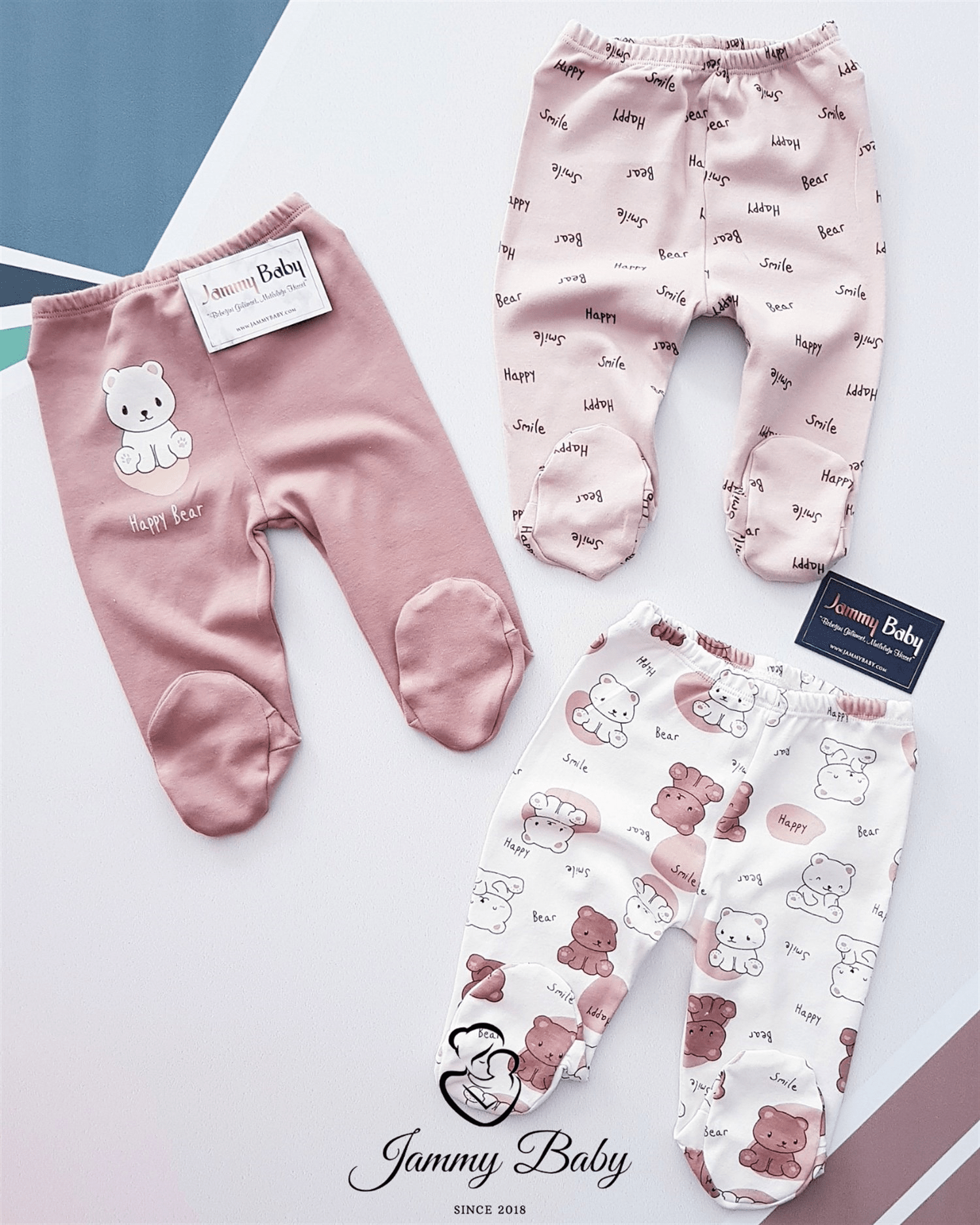 Happy Smile Bear 3'lü Pantolon Set - KAHVERENGİ - Justyol