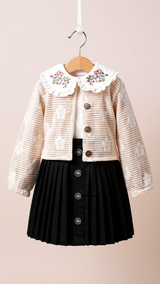 Elegant Girls' 3-Piece Set - Skirt, Blouse & Knit Jacket Justyol