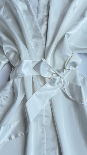 Robe 405 -Graceful Satin Ruffle Kimono Robe Erotica