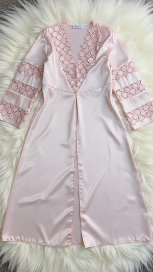 nightgown set 210 -Satin Nightwear Set with Lace Details and Robe Erotica