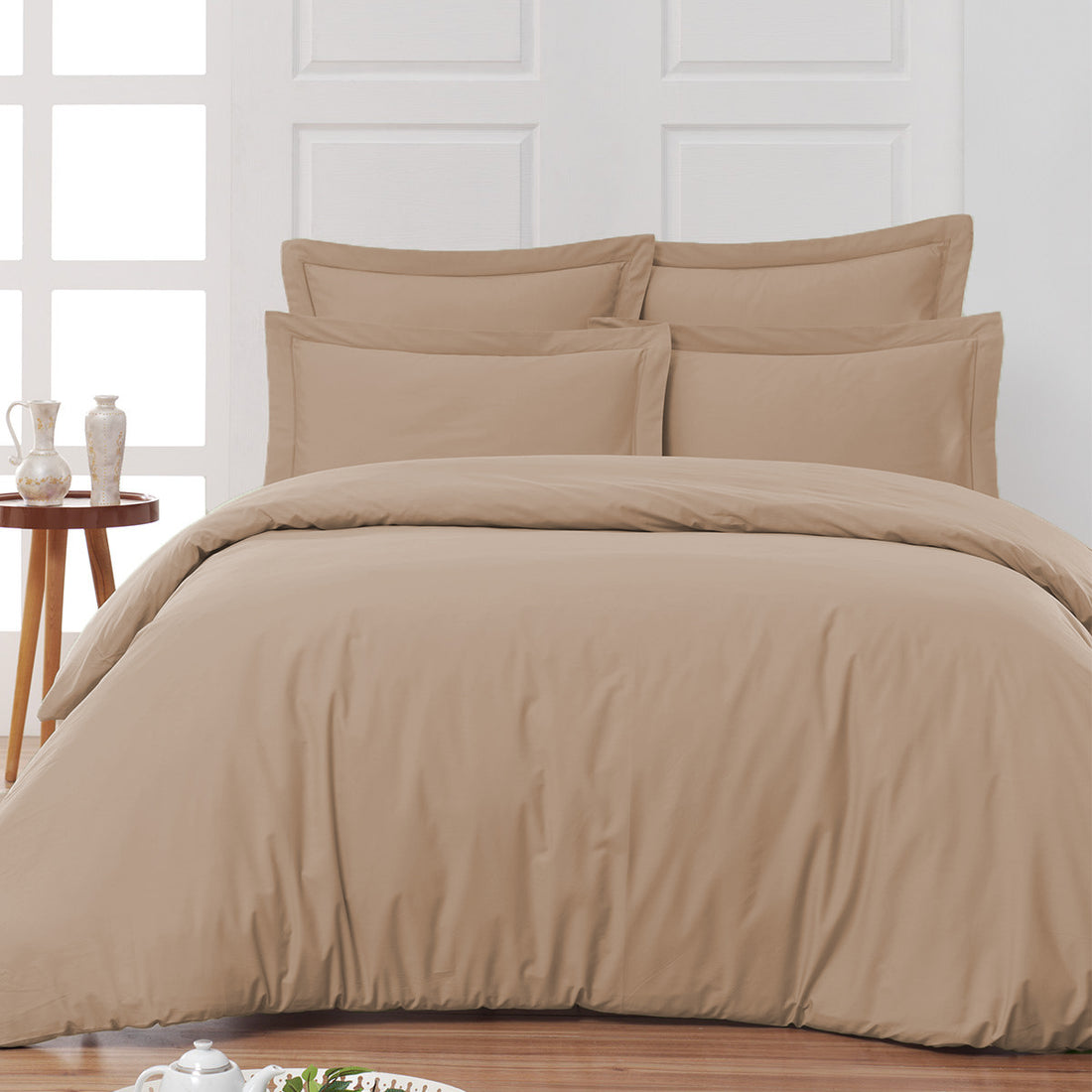 Housse de lit coton satiné 300 fils - 4 pièces (sans couette) Maison good and well