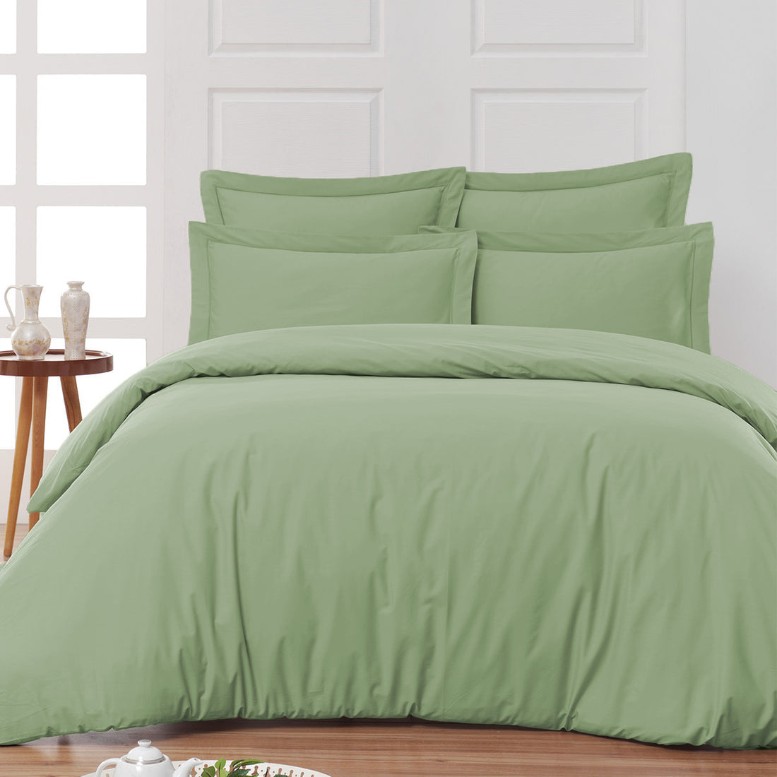 Housse de lit coton satiné 300 fils - 4 pièces (sans couette) Maison good and well