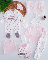 i love mummy & daddy 10 piece newborn set-salmon