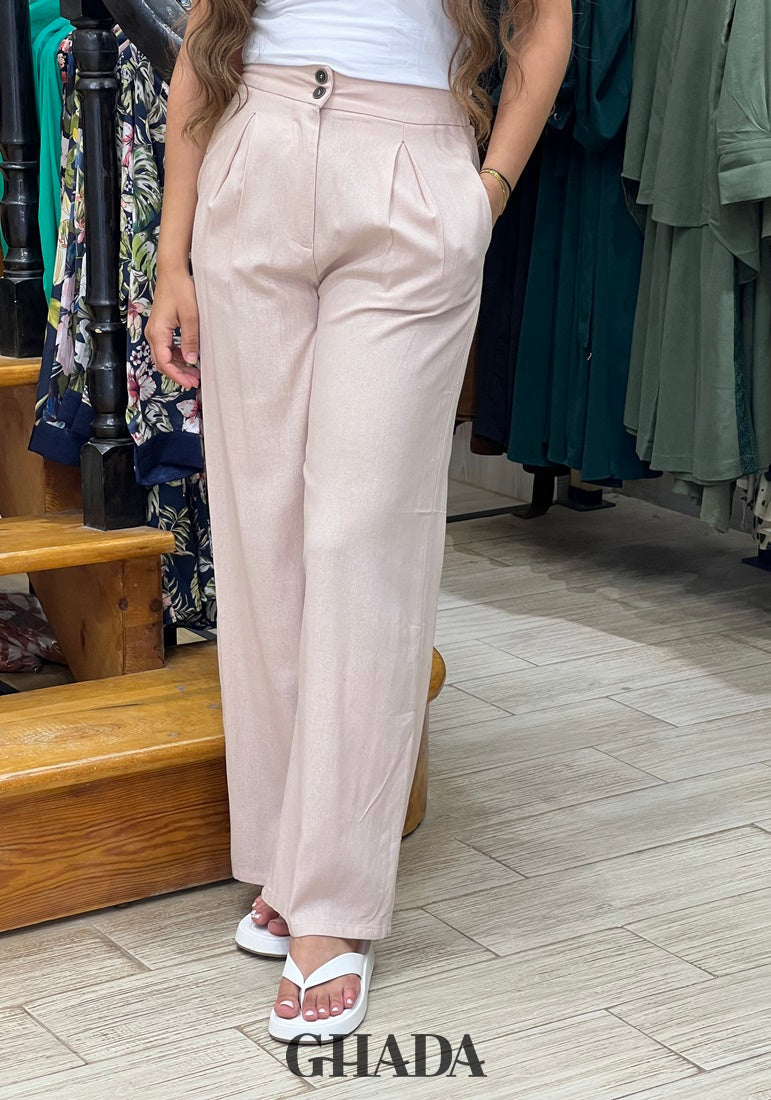 Pantalon en lin beige