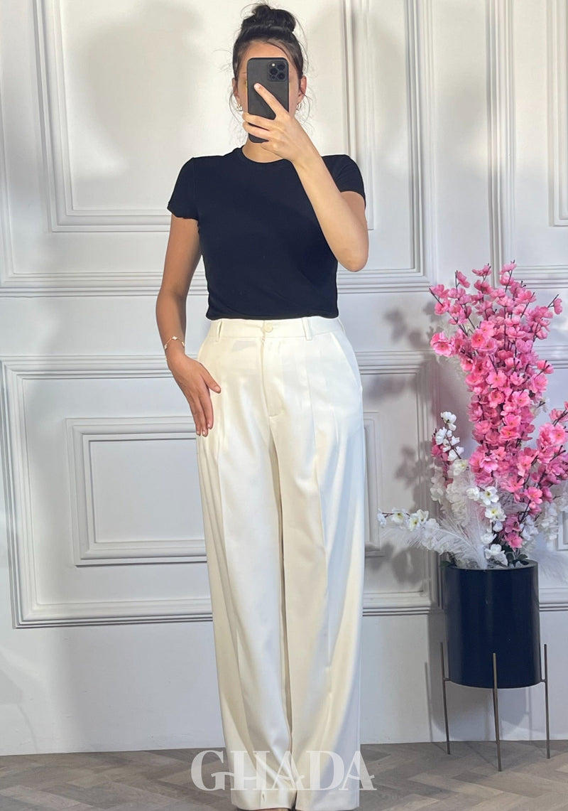 PANTALON COUPE LARGE  - BLANC