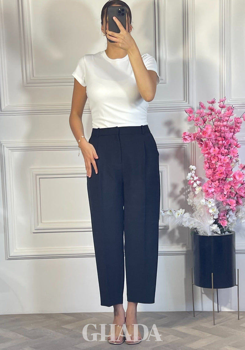 PANTALON COUPE CARROT  - NOIR