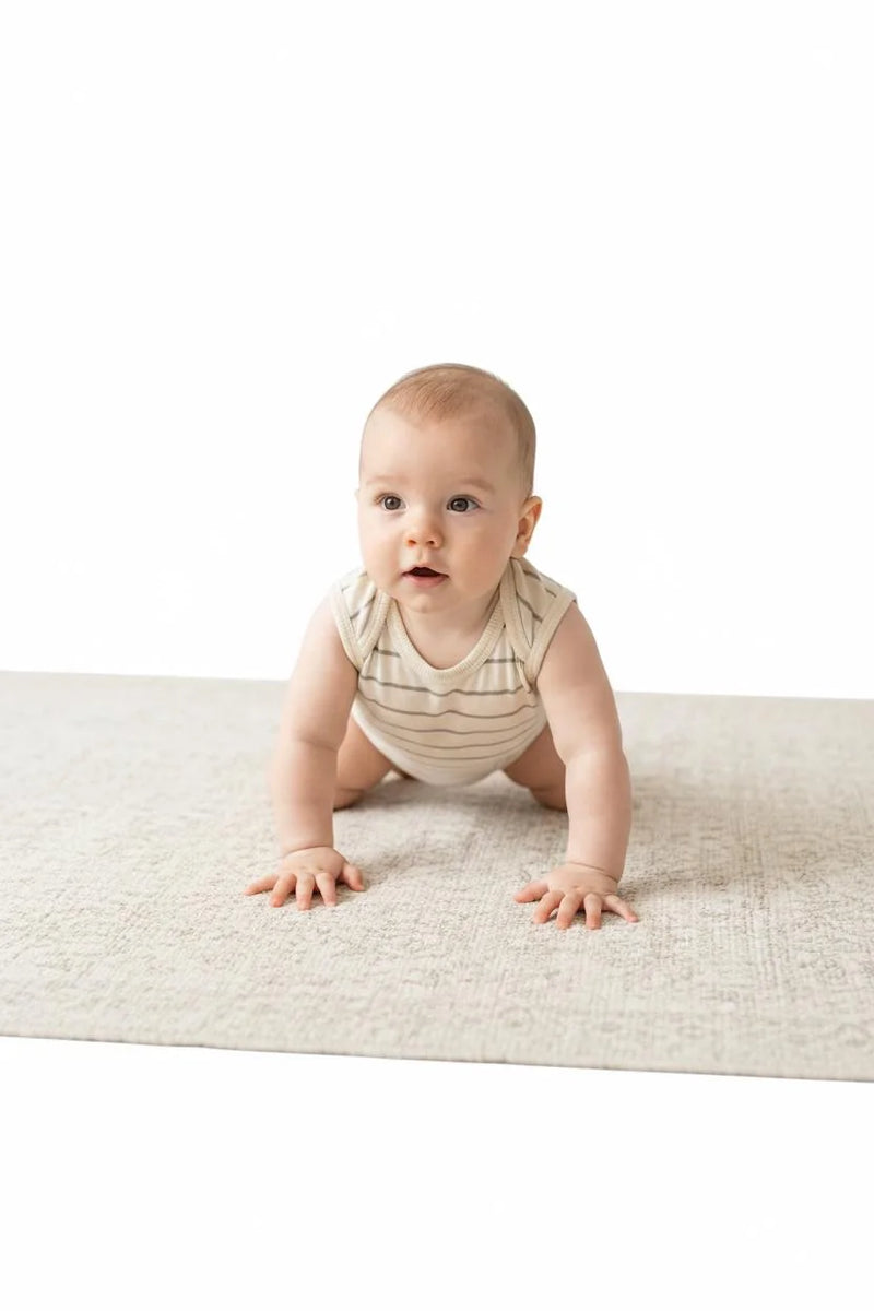 Body Débardeur Bébé en Jersey Rayé avec Boutons-Pression