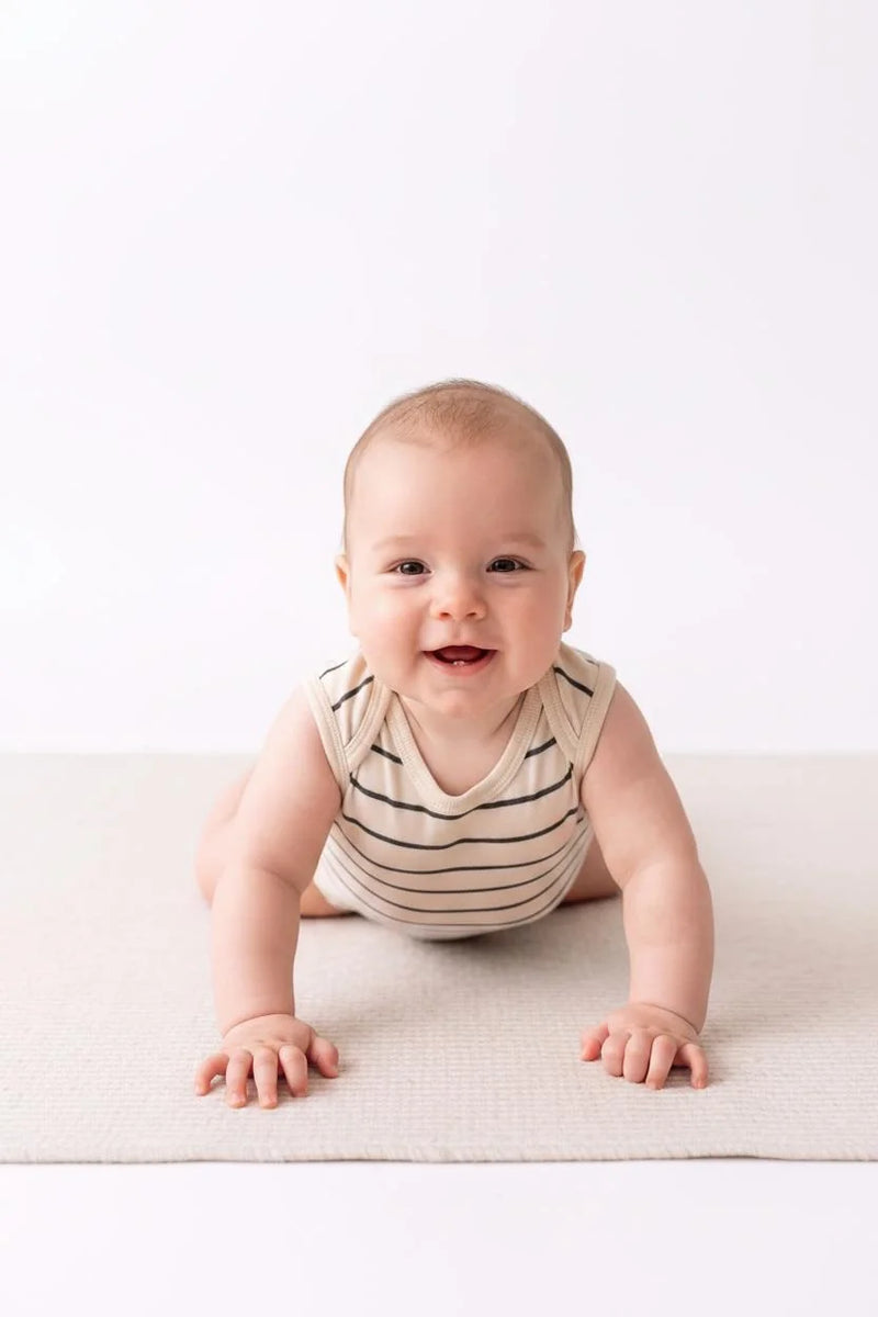 Body Débardeur Bébé en Jersey Rayé avec Boutons-Pression