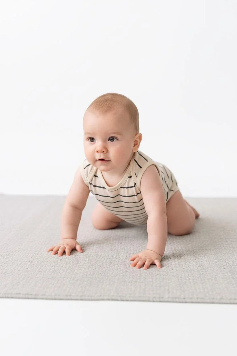 Body Débardeur Bébé en Jersey Rayé avec Boutons-Pression