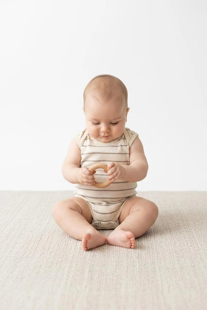 Body Débardeur Bébé en Jersey Rayé avec Boutons-Pression