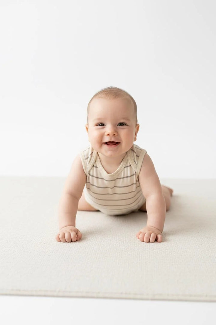 Body Débardeur Bébé en Jersey Rayé avec Boutons-Pression