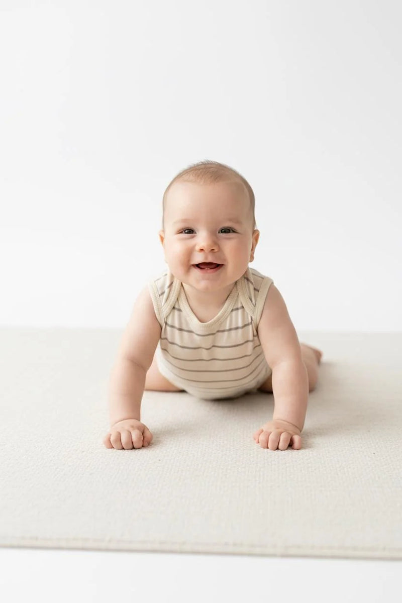 Body Débardeur Bébé en Jersey Rayé avec Boutons-Pression