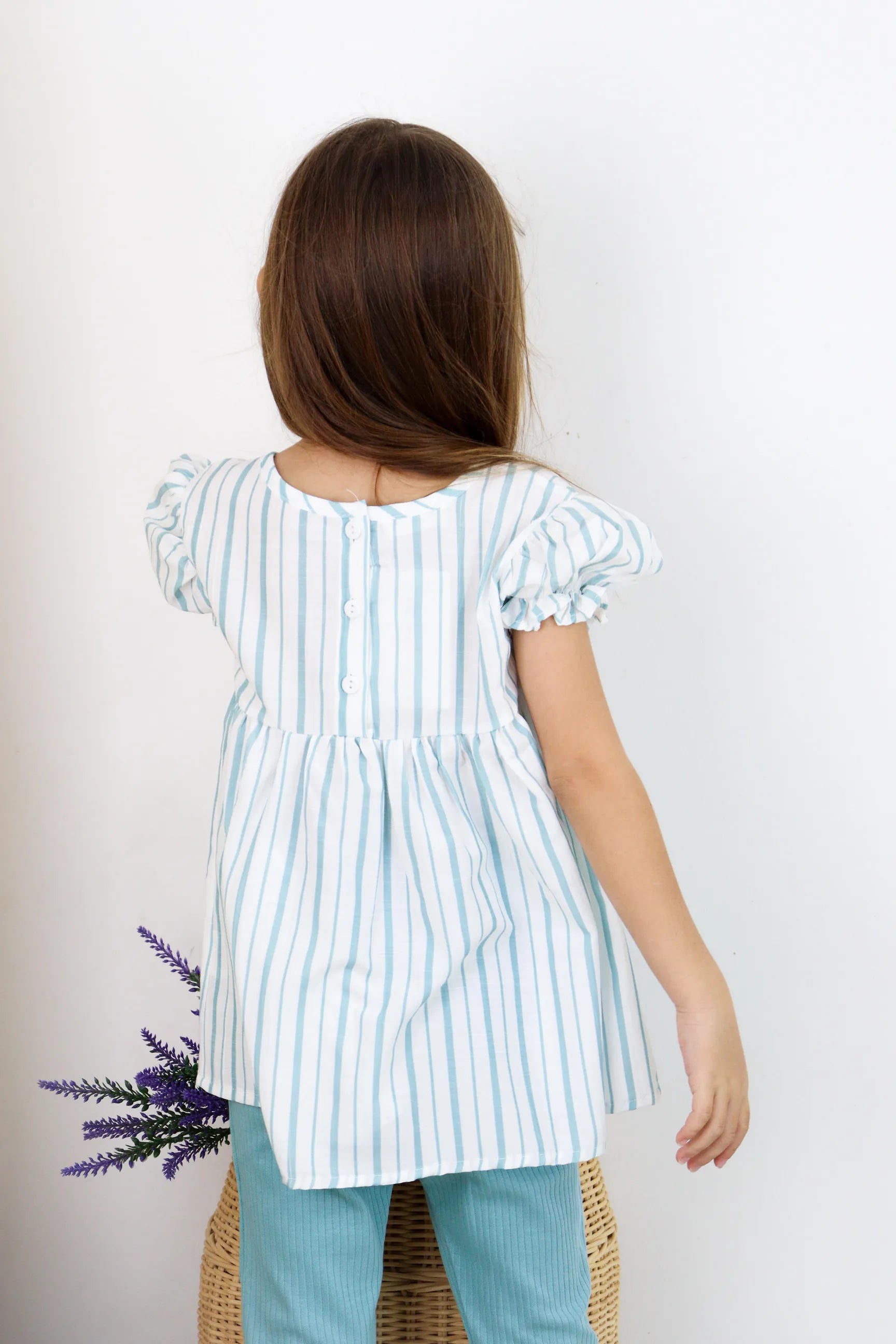 Ensemble Fille 2 Pièces à Manches Bouffantes