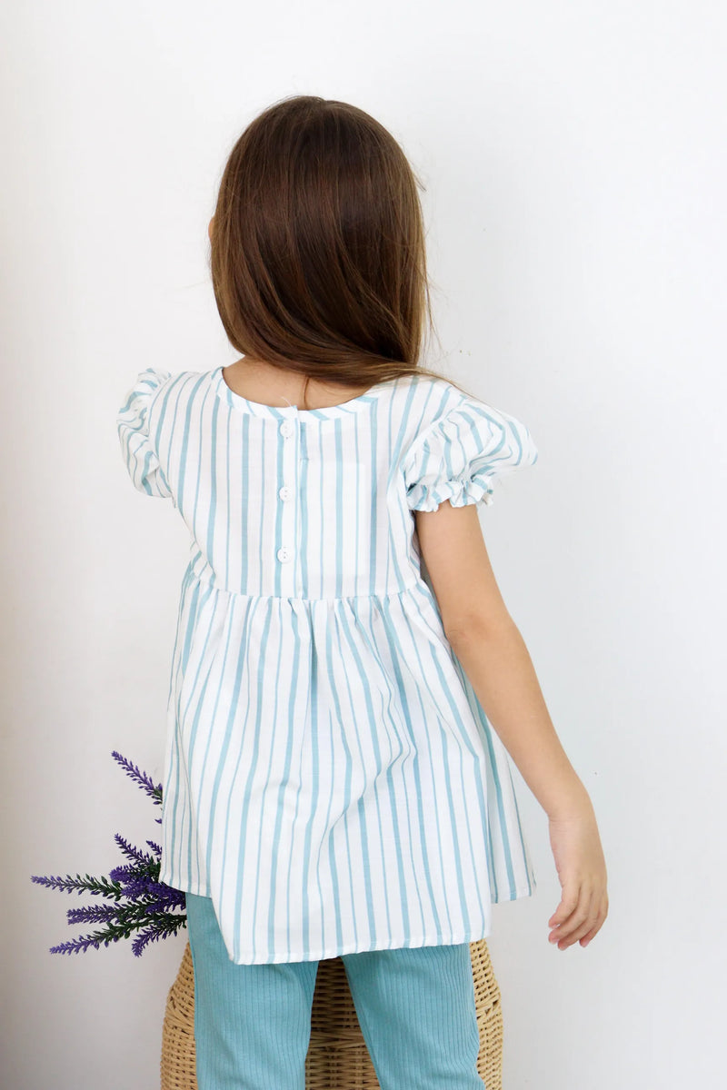 Ensemble Fille 2 Pièces à Manches Bouffantes