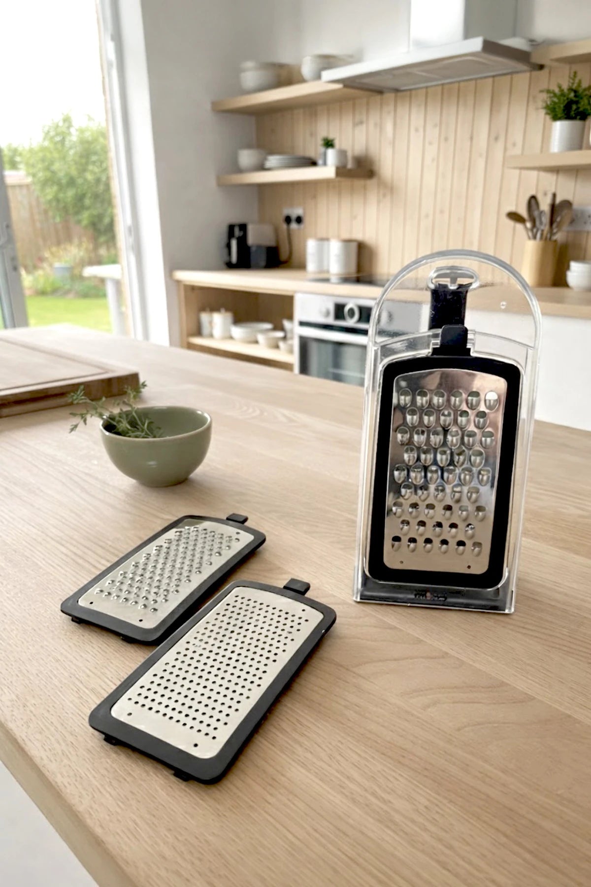 Râpe 4 Pièces en Inox avec Bac Gradué 800 ml