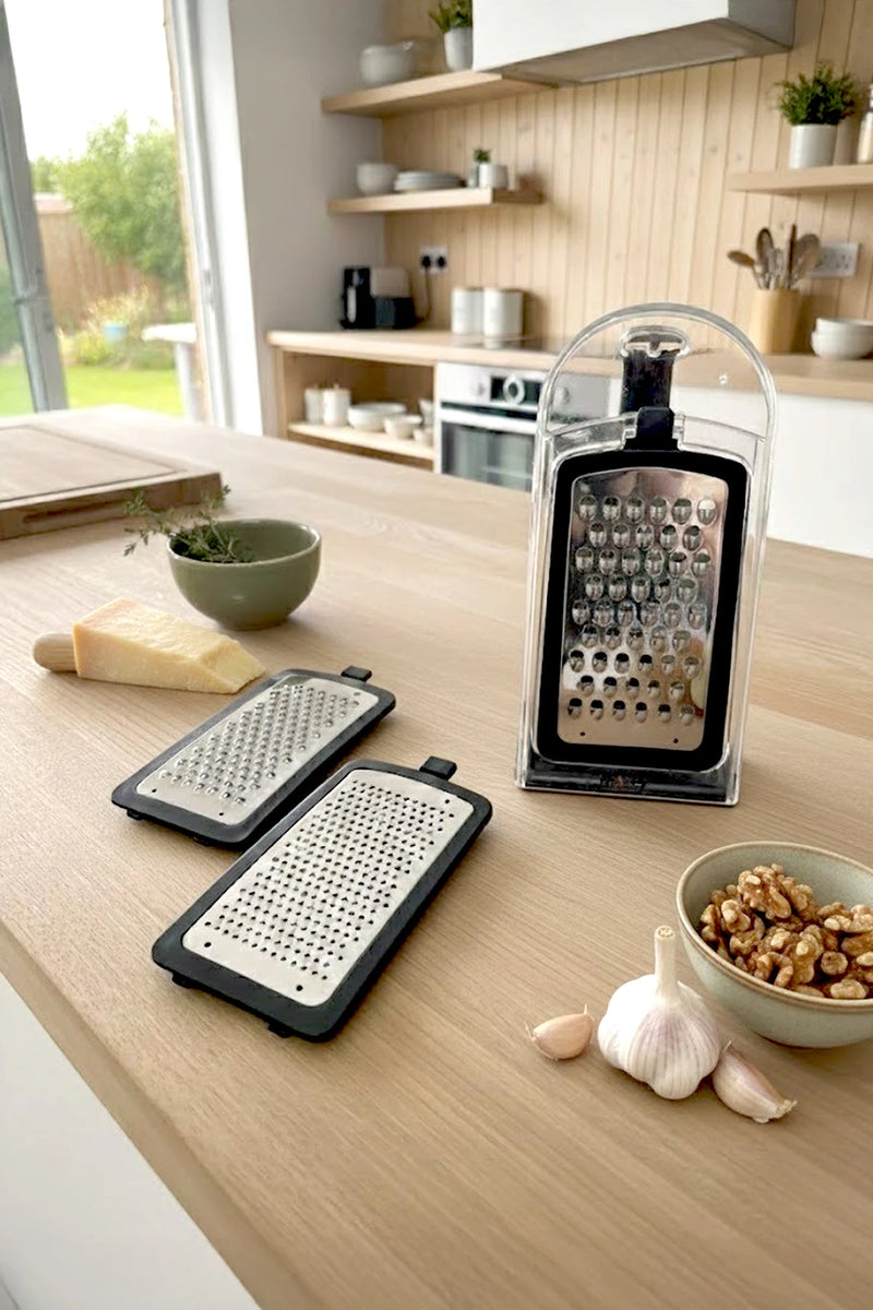 Râpe 4 Pièces en Inox avec Bac Gradué 800 ml
