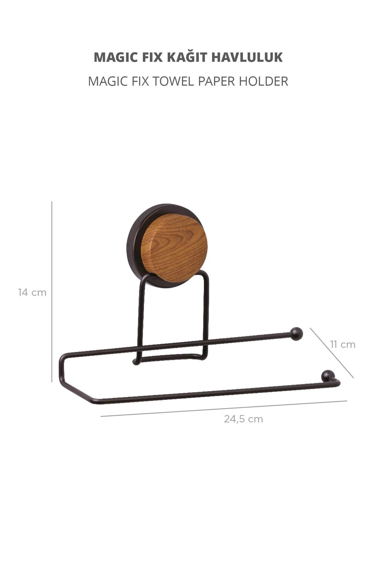 Porte-Essuie-Tout Adhésif Magic Fix Effet Bois