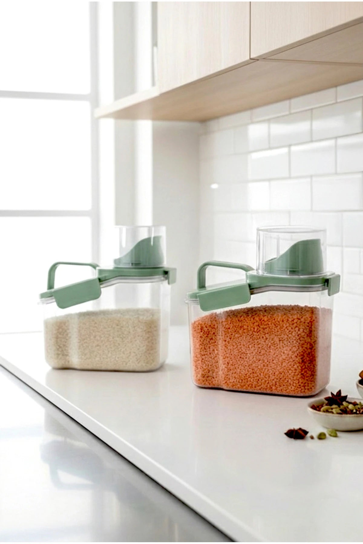 Lot de 2 Boîtes de Conservation avec Doseur 1,2 L