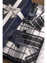 Siyah Beyaz Geçişli Oversize Kalın Oduncu Hediye - Justyol