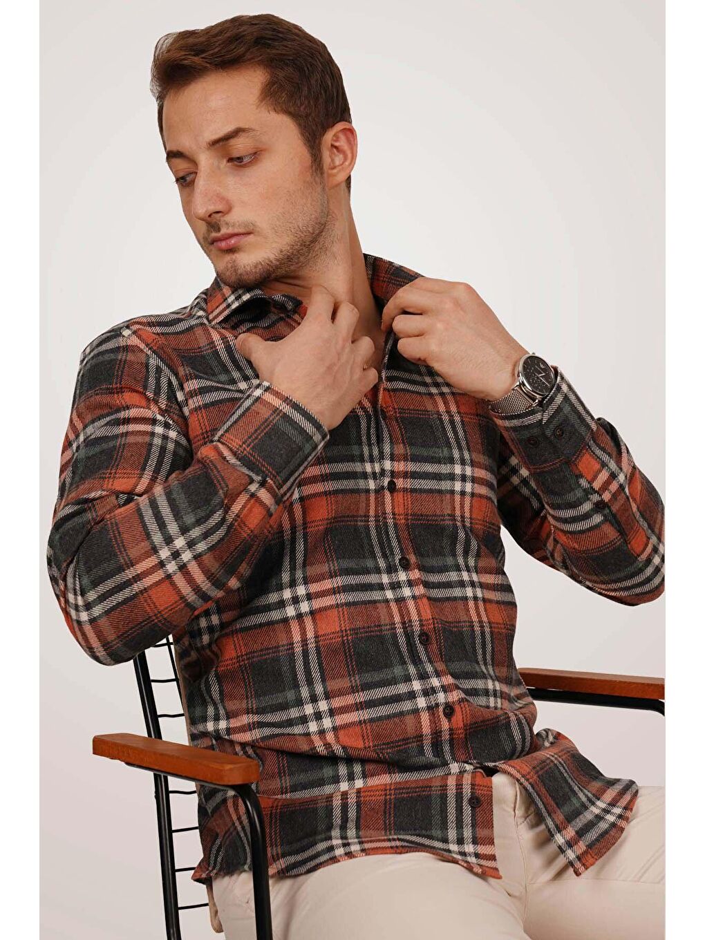 <tc>Chemise à motif coloré, style bûcheron, pour homme, en boîte cadeau - 6398</tc>