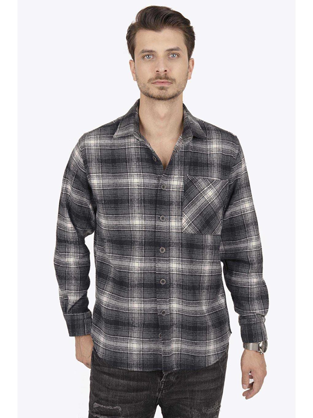 <tc>Chemise oversize épaisse à dégradé gris et blanc, en boîte cadeau - 20346</tc>