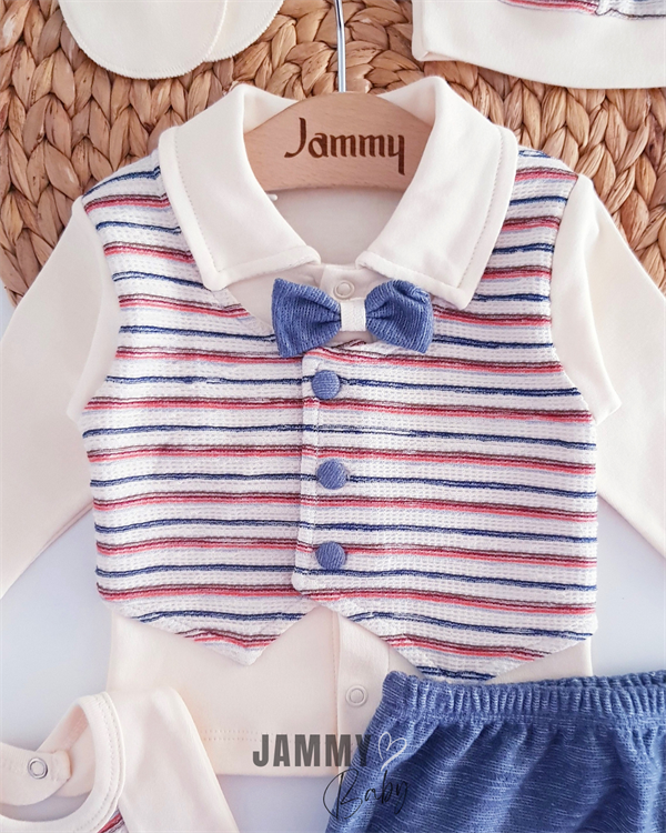 james vest detailed 5 piece newborn set