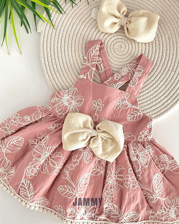 jasmine self - patterned bandana linen dress - dry - Justyol