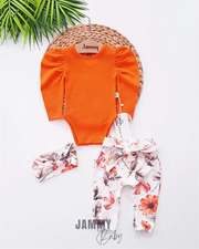 juana floral design balloon sleeve set - Justyol