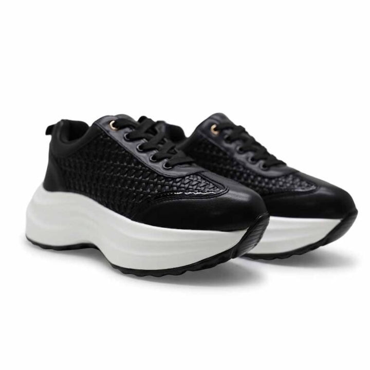 Baskets Plateforme Femme Chunky Effet Tressé Confortables