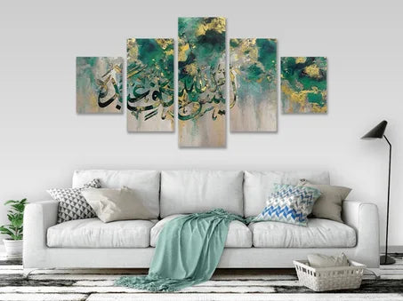 tableau islamique de 5 morceau 130/70 cm