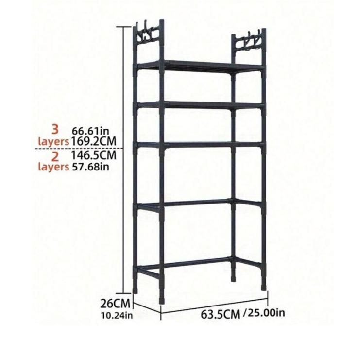 Étagère de Rangement au-Dessus du Lave-Linge Multi-Niveaux