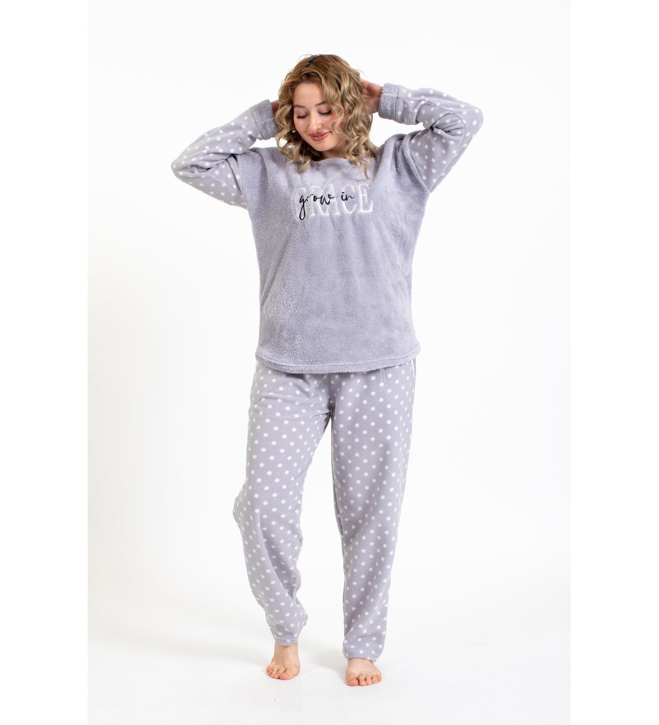 <tc>Ensemble en Polaire à Motif Pois pour Femme 4123-5 Taille 3XL</tc>