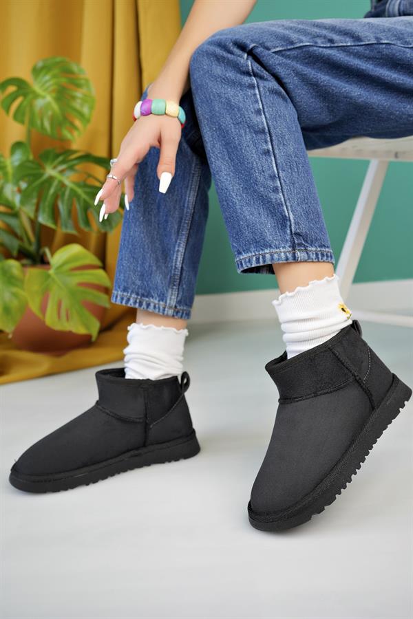 aymood kadin nude süet yarim bot içi tüylü kalin taban ayakkabi - Justyol