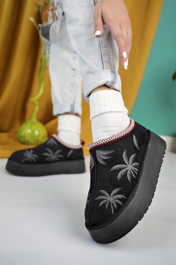 aymood kadin nude süet yarim bot içi tüylü kalin taban ayakkabi - Justyol