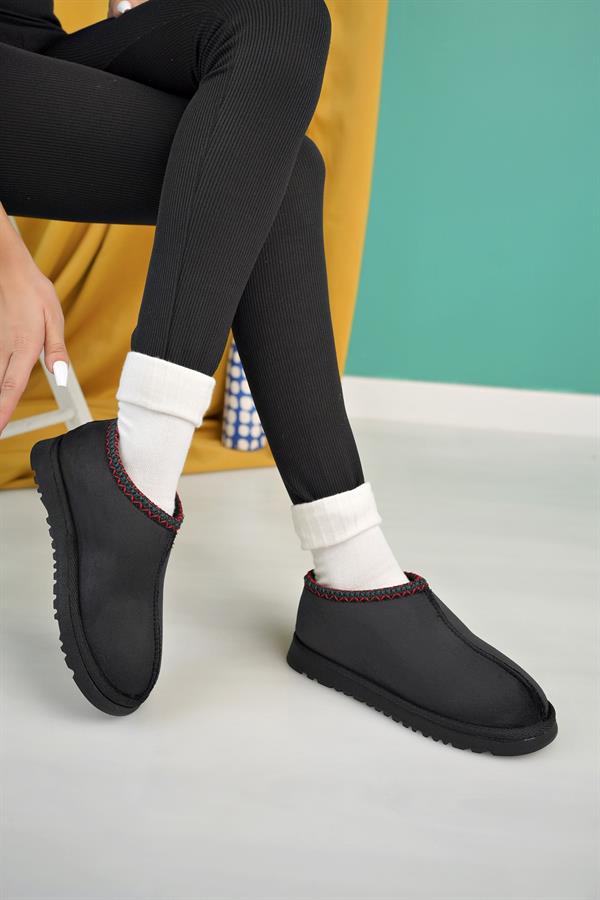 aymood kadin nude süet yarim bot içi tüylü kalin taban ayakkabi - Justyol