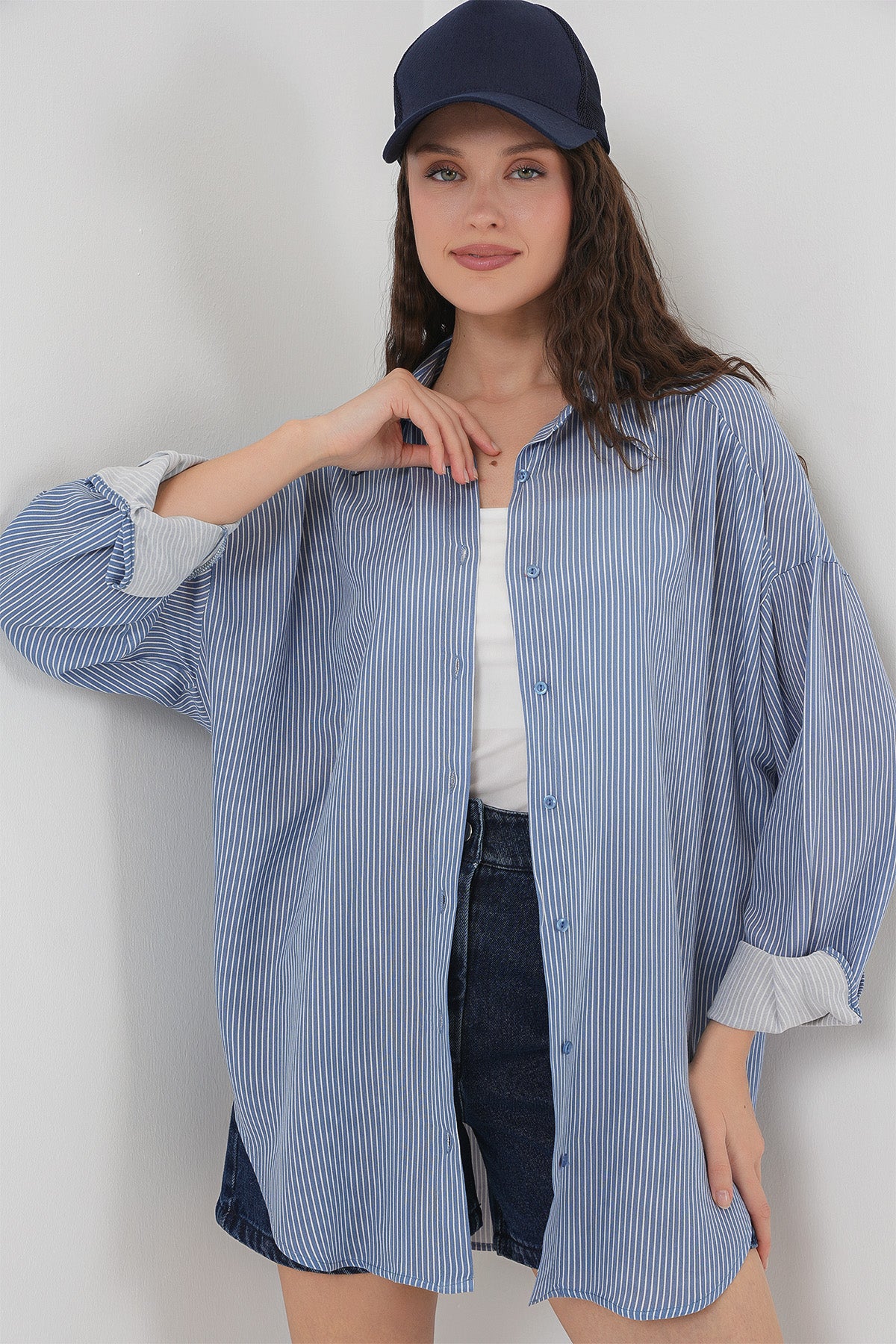 <tc>Chemise oversize à rayures pour femme - 20295</tc>