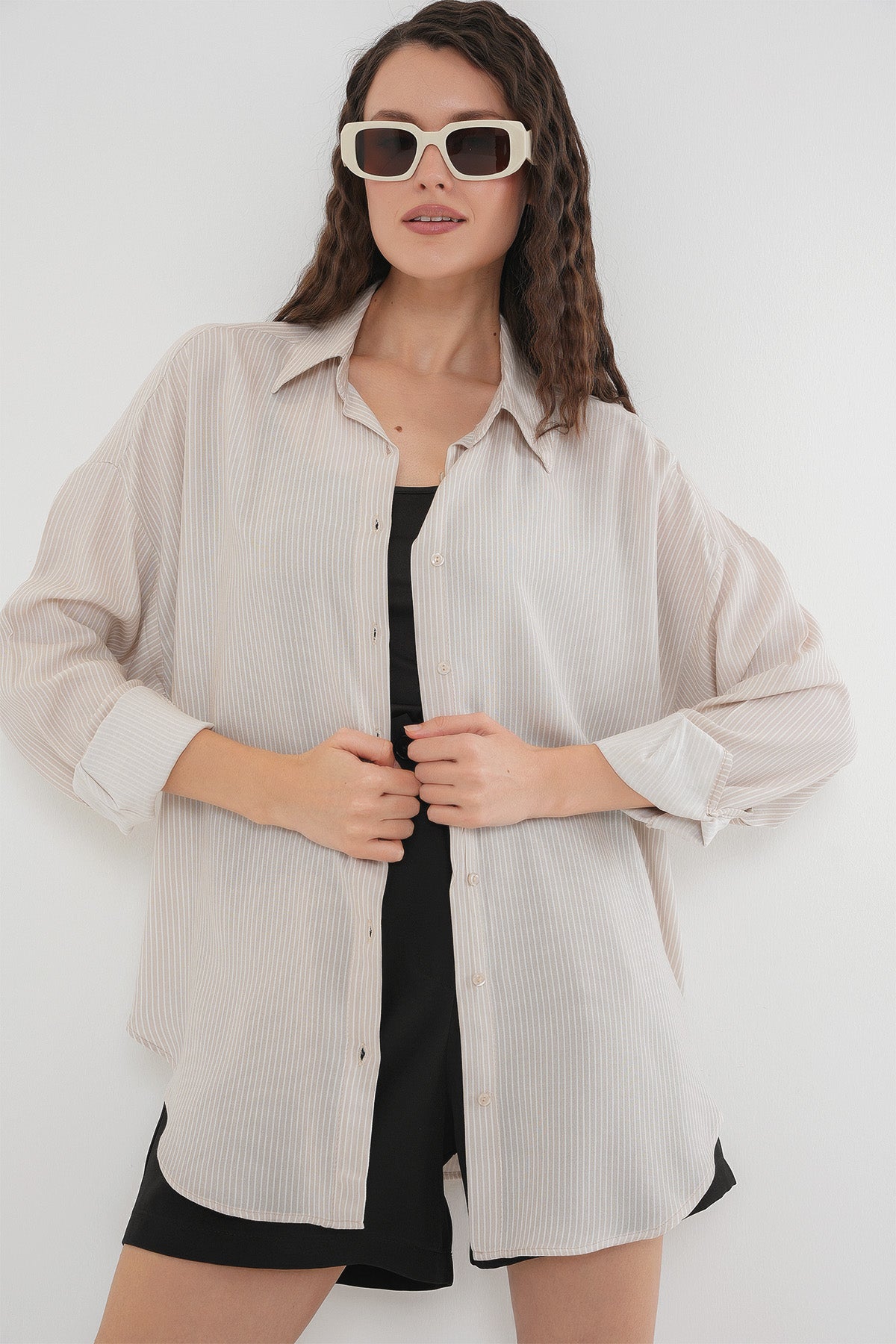 <tc>Chemise oversize à rayures pour femme - 20295</tc>