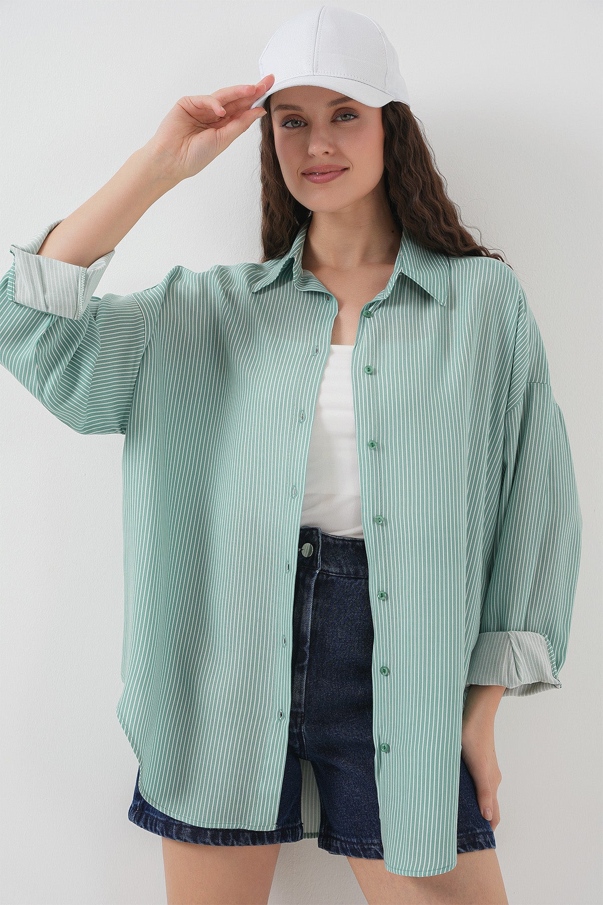 <tc>Chemise oversize à rayures pour femme - 20295</tc>