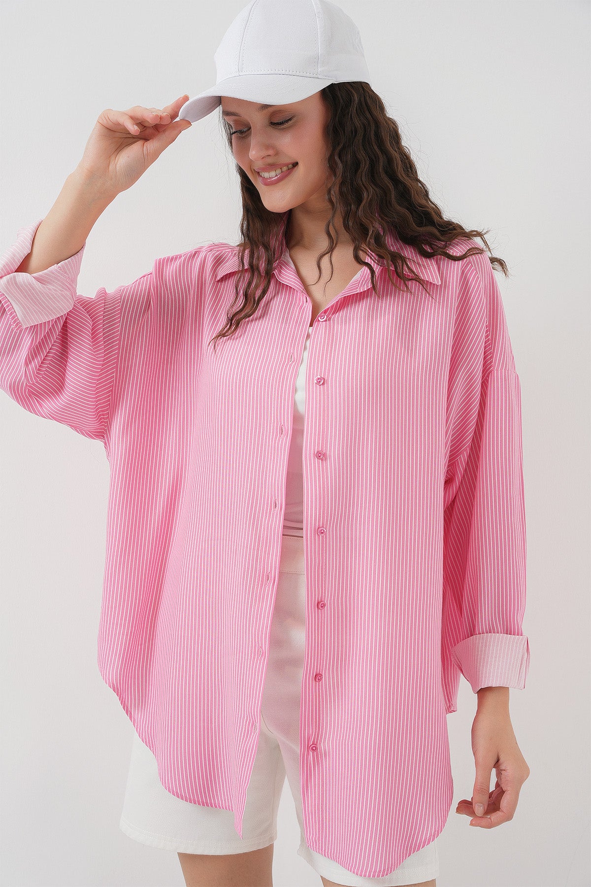 <tc>Chemise oversize à rayures pour femme - 20295</tc>