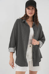 <tc>Chemise oversize à rayures pour femme - 20295</tc>