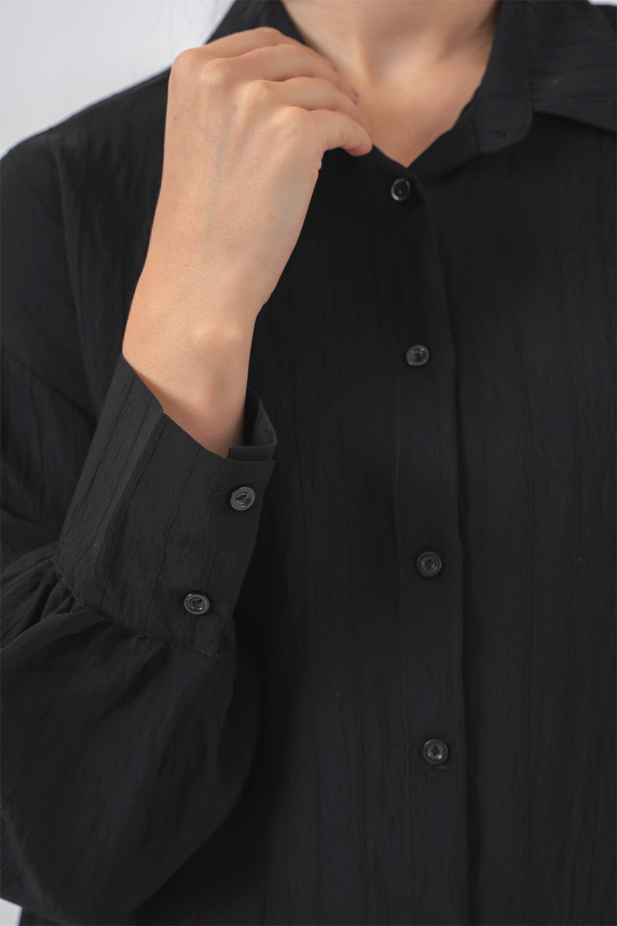 kadin çizgili uzun gömlek tunik 5963 - kahverengi - Justyol