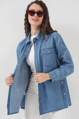 <tc>Chemise en jean pour femme avec détails de boutons - 20299</tc>