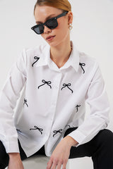 kadin fiyonk detay gömlek 20311 - Justyol