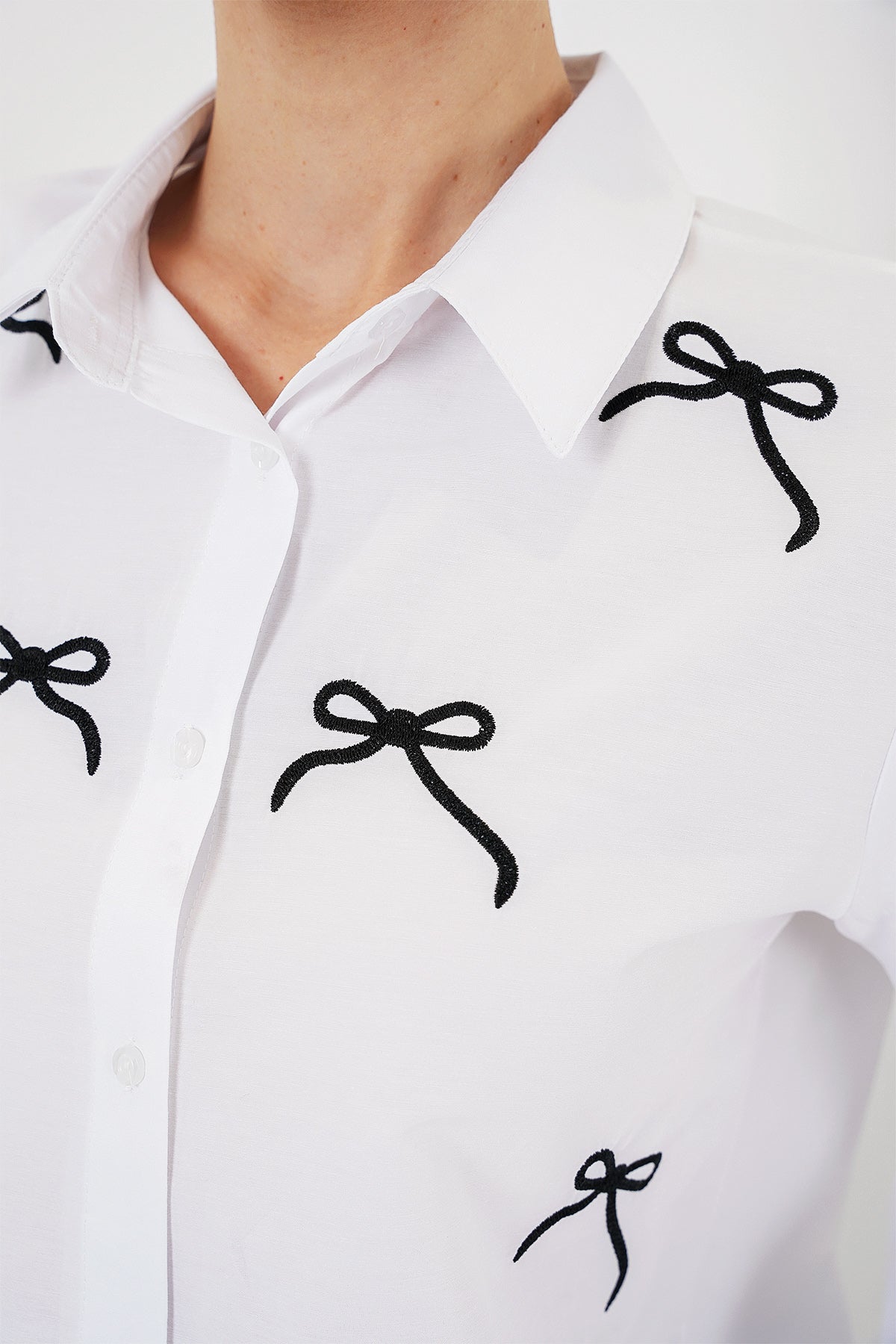 kadin fiyonk detay gömlek 20311 - Justyol