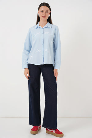 kadin fiyonk detay gömlek 20311 - Justyol