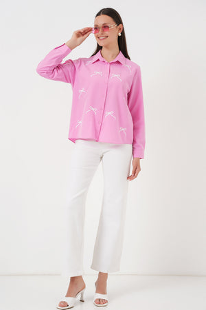 kadin fiyonk detay gömlek 20311 - Justyol