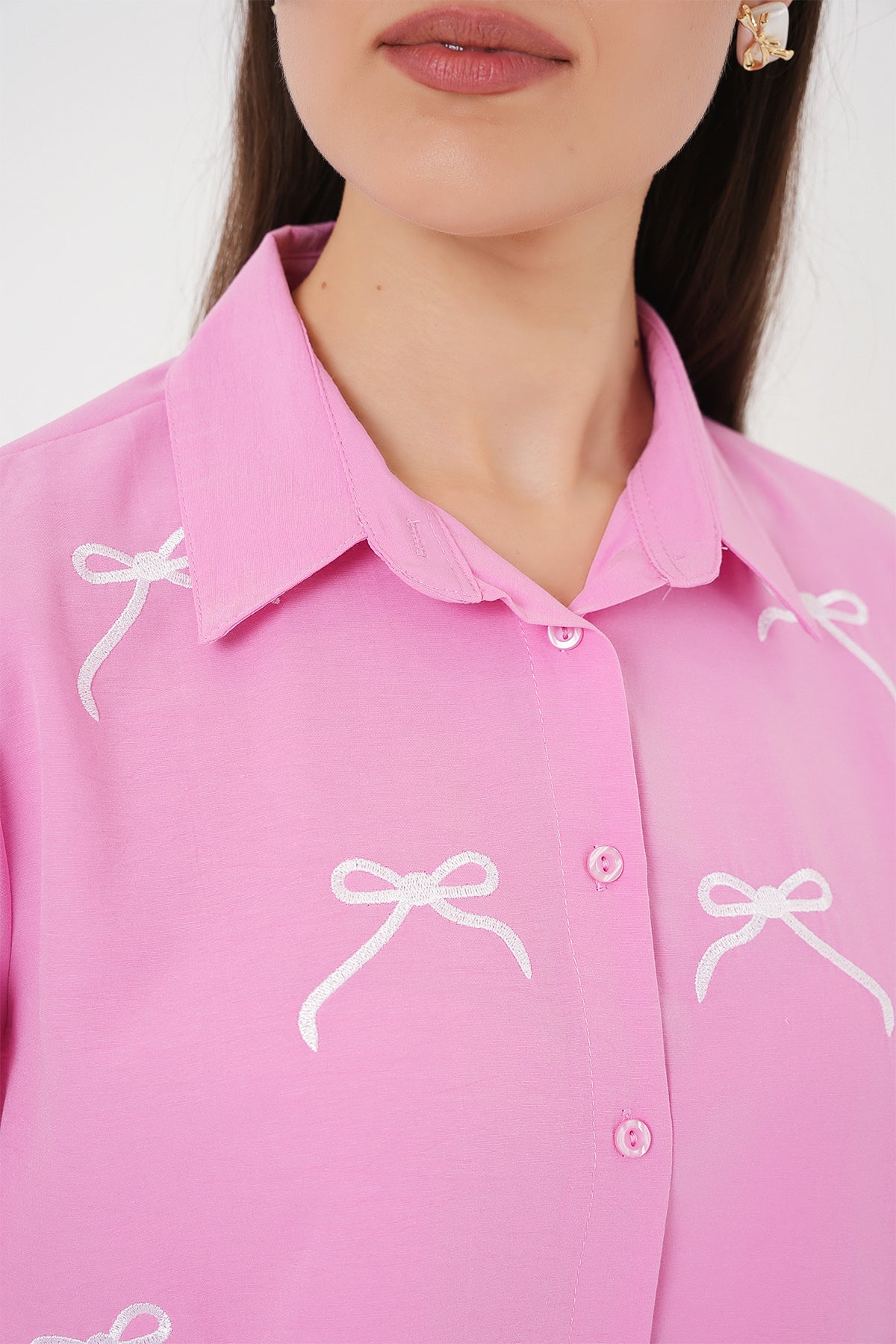 kadin fiyonk detay gömlek 20311 - Justyol