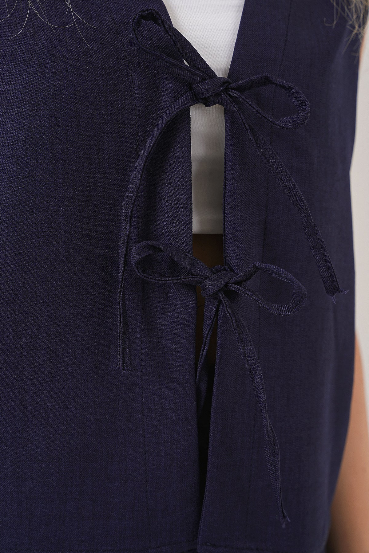 kadin keten görünümlü sifir kol ikili takim 6746 - Justyol